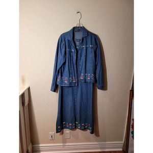 Agapo Denim Jacket and Dress Women's Set Size Medium
